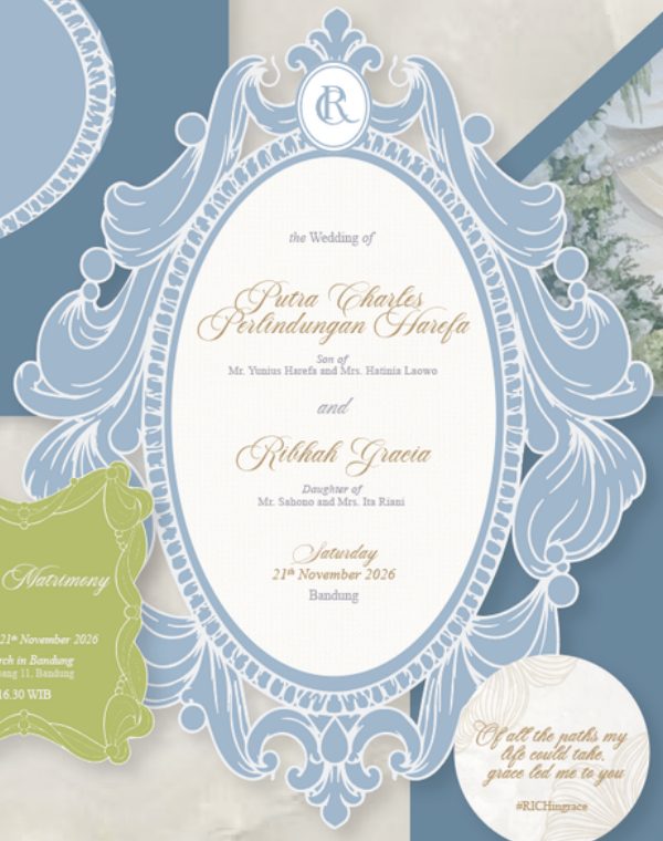 Charles and Ribkah framed invitation