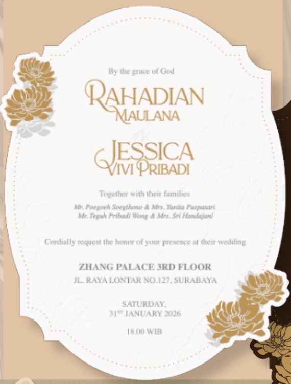 Raha and Jessica invitation card