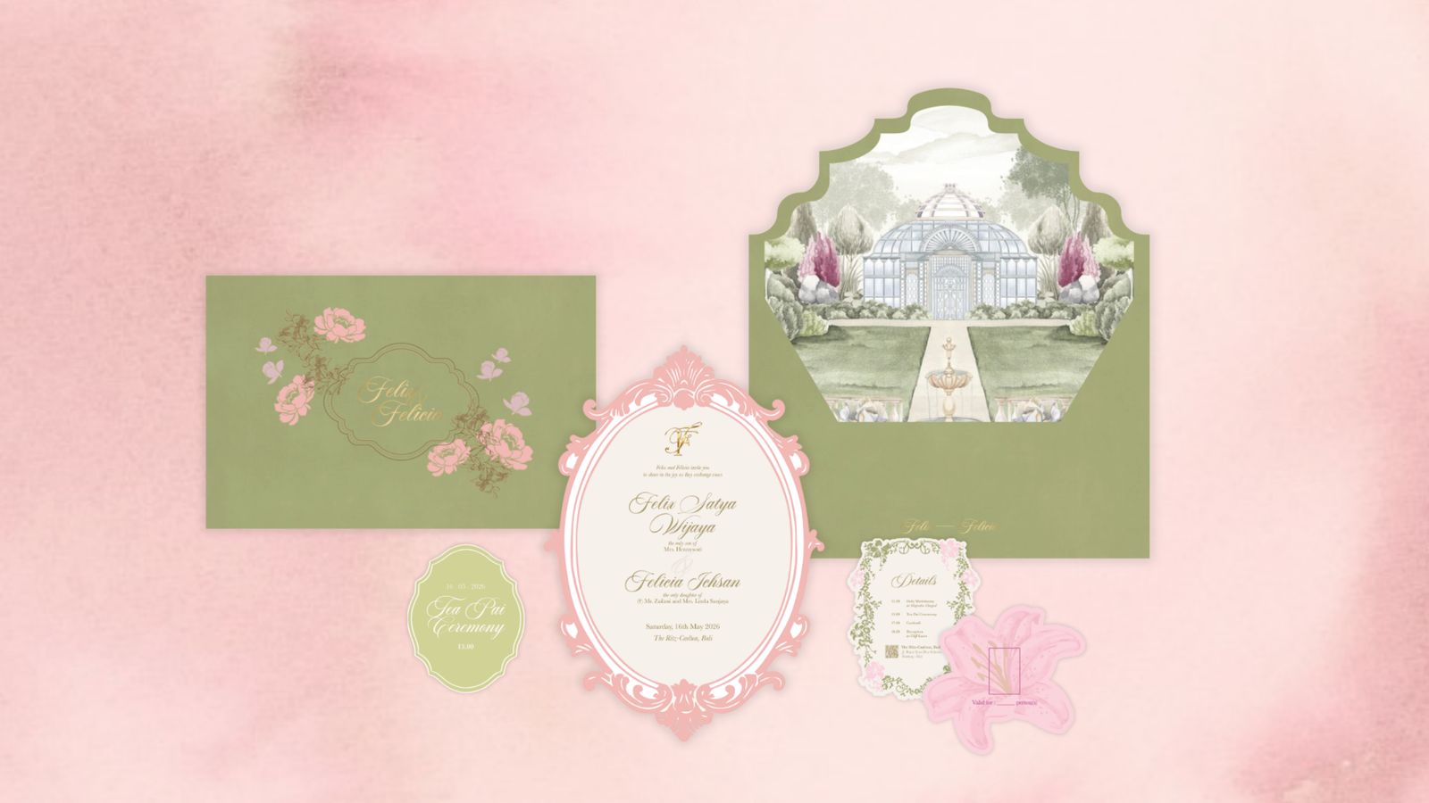 Felix and Felicia wedding invitation